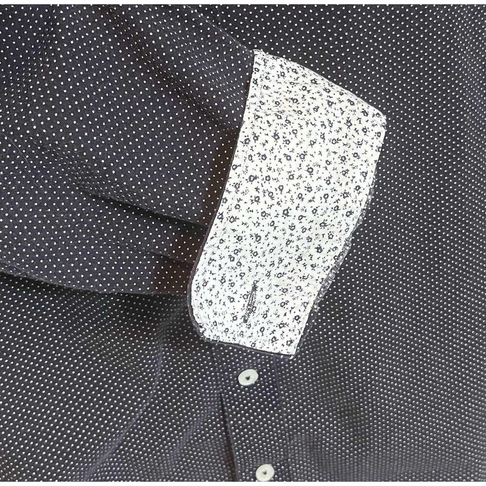 Nick Graham Modern Fit Dot Cuff Pattern Shirt Mens S Blue Perennial Millennial - Picture 4 of 7